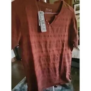 New with Tags JACHS New York Sz Small Short Sleeve Henley Striped CR6 NWT Shirt